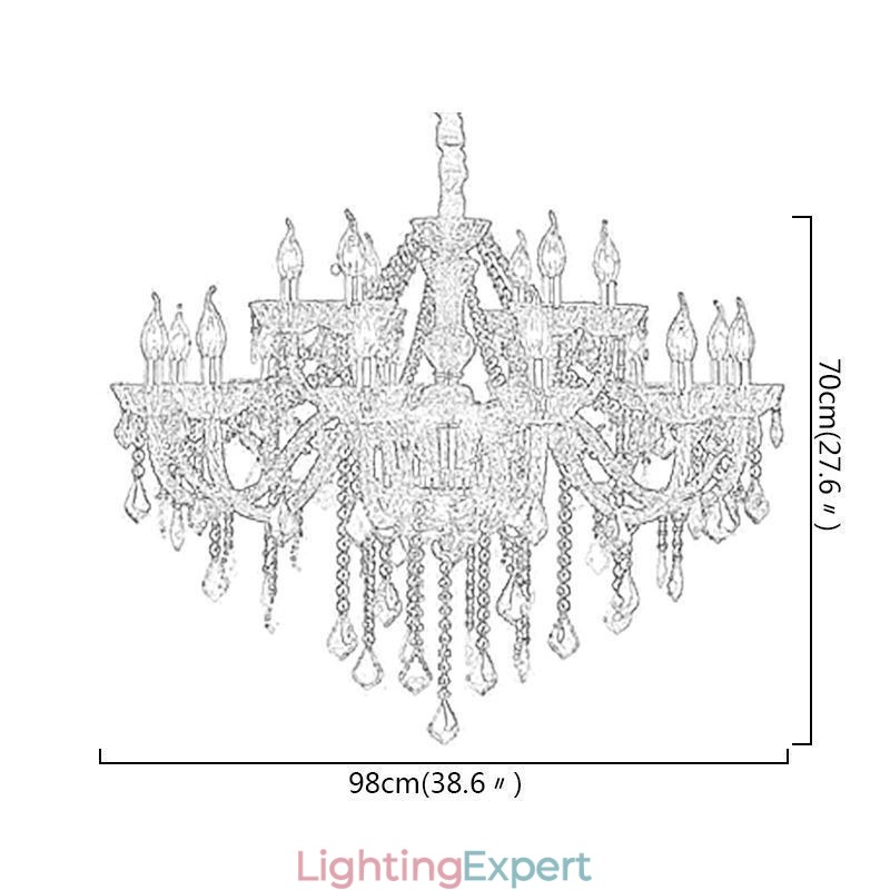 European Crystal Chandelier Luxury Pendant Light Blue Pendant