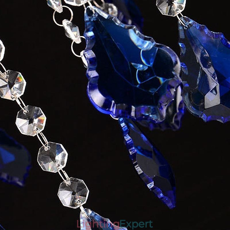 European Crystal Chandelier Luxury Pendant Light Blue Pendant