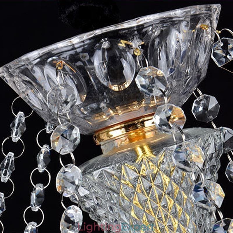 European Crystal Chandelier Luxury Pendant Light Blue Pendant