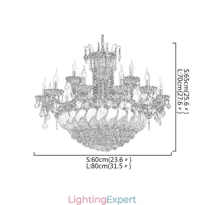 Large Luxury Crystal Chandelier European Gold Ceiling Light