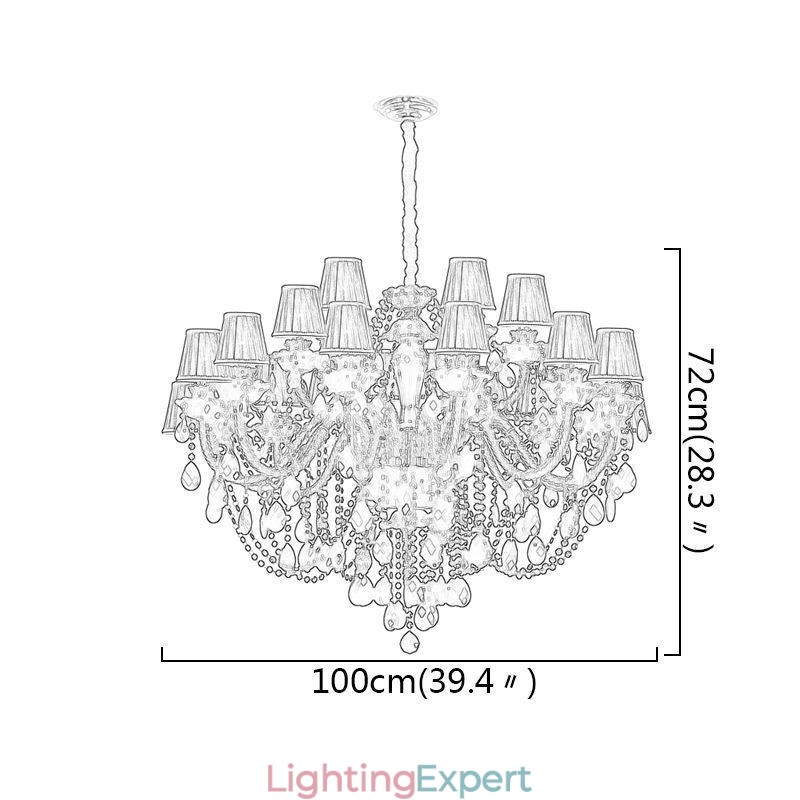 Luxury European Style Crystal Chandelier Black Pendant Light
