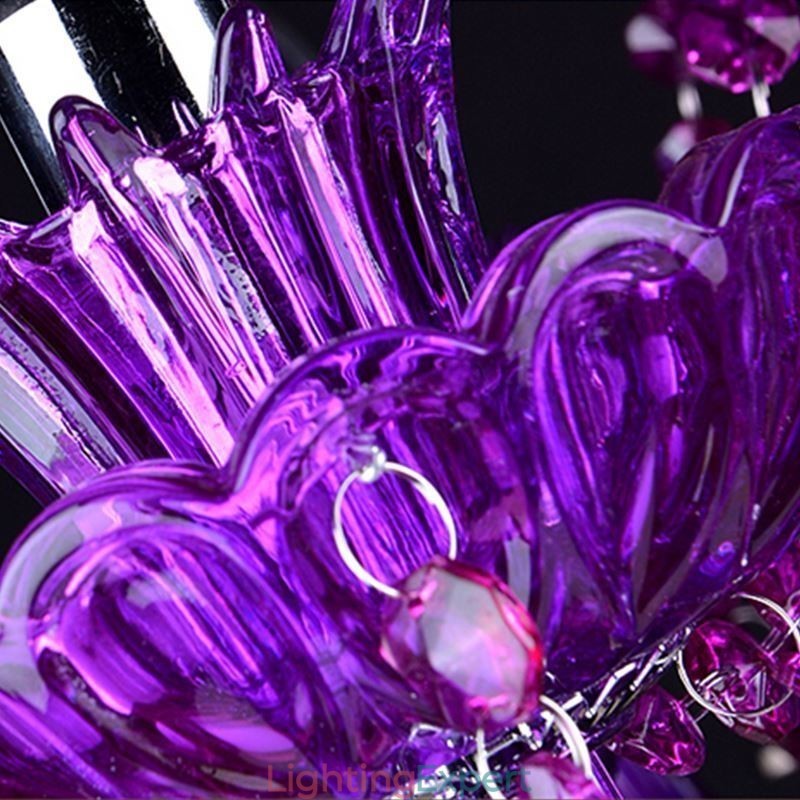 Elegant Purple Crystal Ceiling Light European Chandelier