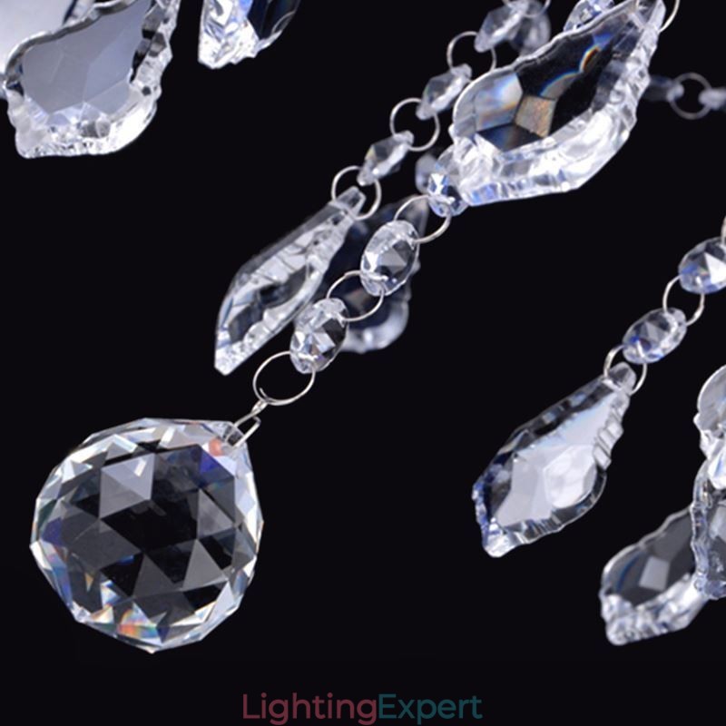 Elegant Purple Crystal Ceiling Light European Chandelier