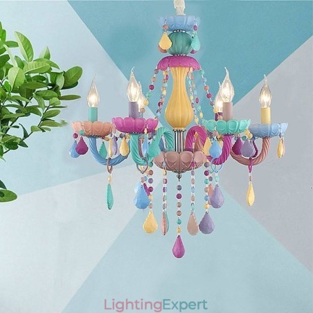 European Colorful Crystal Chandelier Macaron Pendant Light European Colorful Crystal Chandelier Macaron Pendant Light