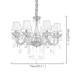 Modern European Crystal Chandelier Red Colour Ceiling Light
