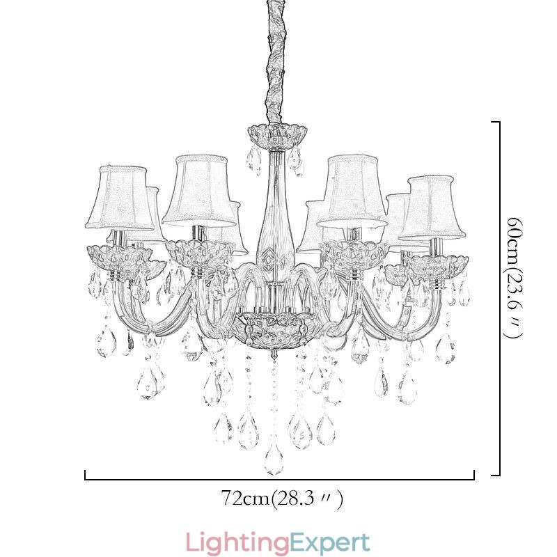 Modern European Crystal Chandelier Red Colour Ceiling Light