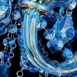 Large Blue Crystal Chandelier European Pendant Light
