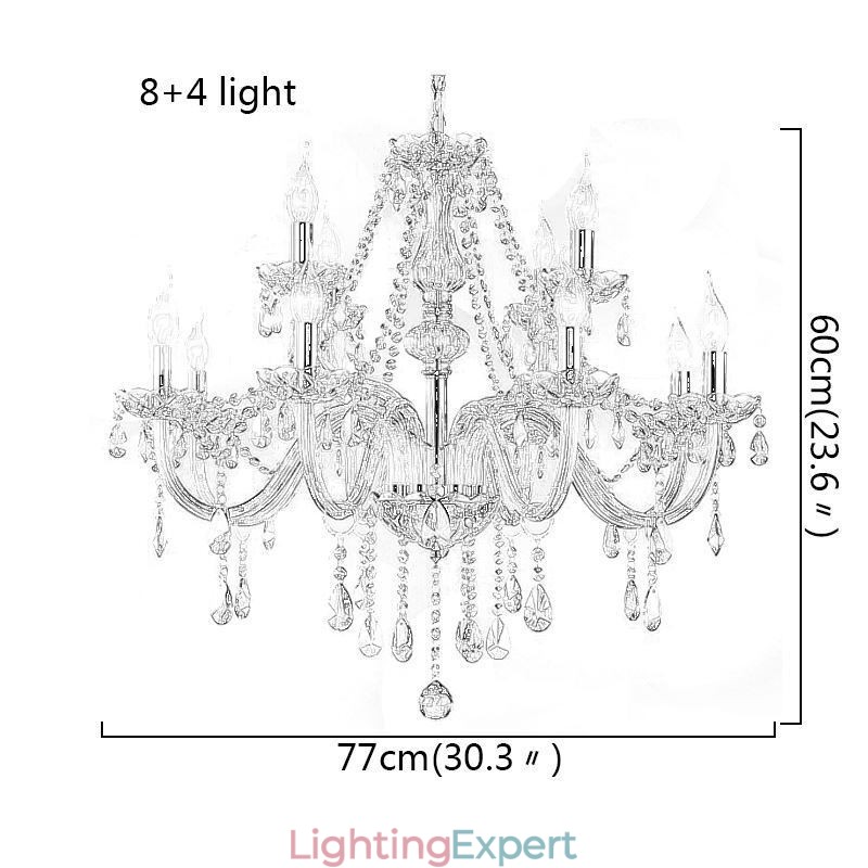 Large Crystal Chandelier Cognac European Ceiling Light