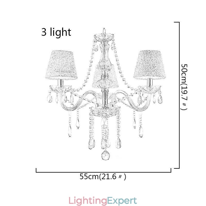 Classic European Crystal Chandelier Cognac Pendant Light