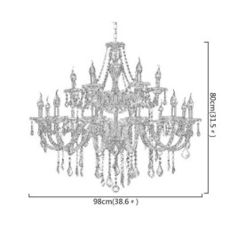 Luxury Crystal Chandelier Golden European Threaded Arm Ceiling Light