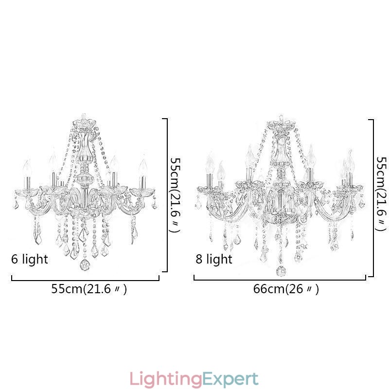 Elegant Crystal Chandelier European Style Glass Pendant Light