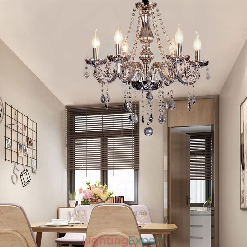 Elegant Crystal Chandelier European Style Glass Pendant Light