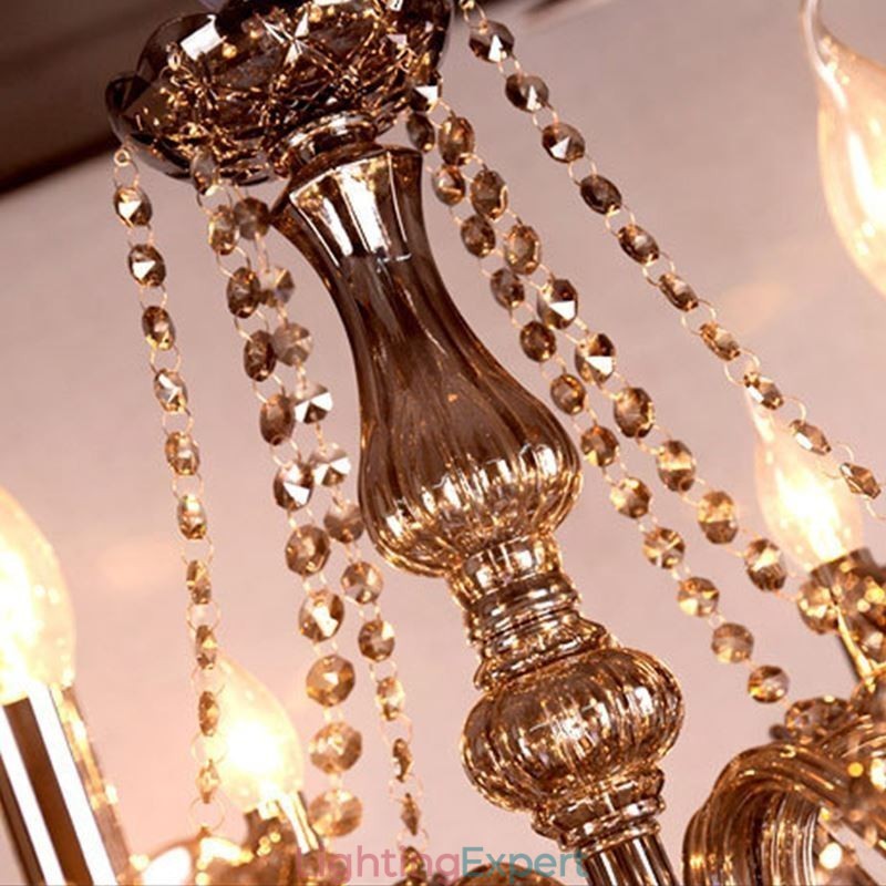 Large European Crystal Chandelier Elegant Pendant Light