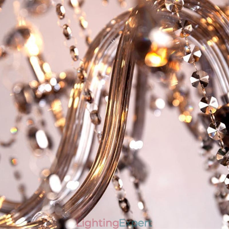 Large European Crystal Chandelier Elegant Pendant Light