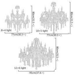 European Crystal Chandelier Transparent Pendant Light
