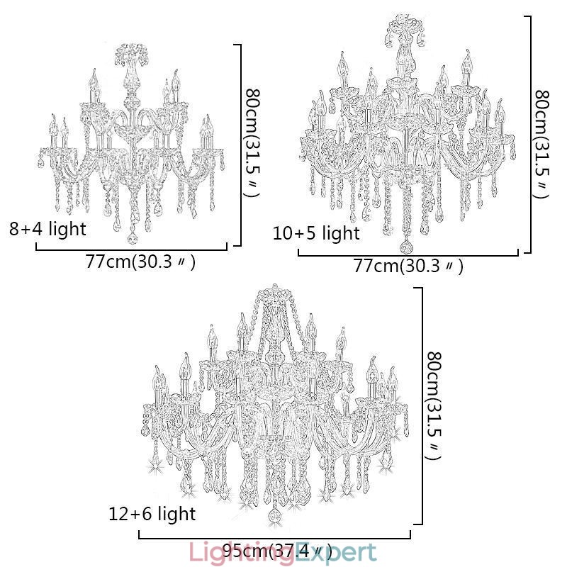European Crystal Chandelier Transparent Pendant Light