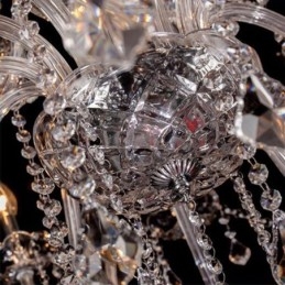 Large European Crystal Chandelier Transparent Ceiling Light