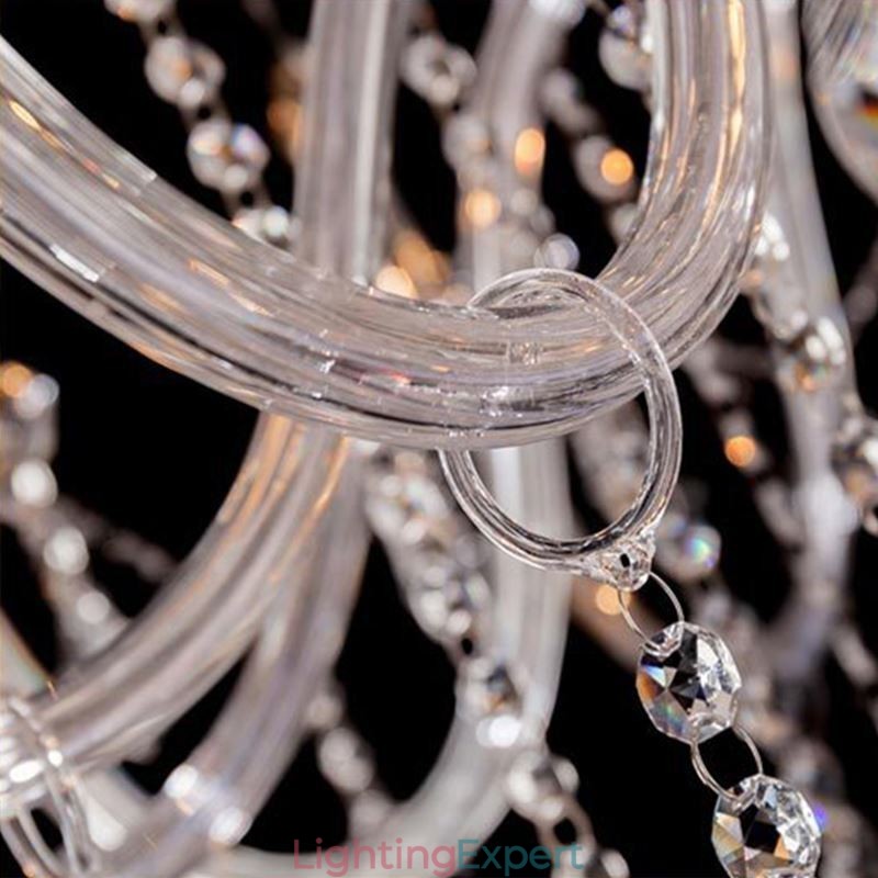 Large European Crystal Chandelier Transparent Ceiling Light