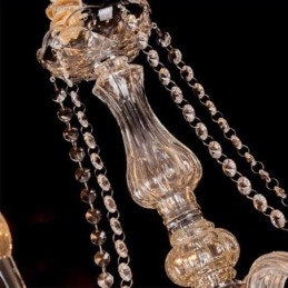 Large European Crystal Chandelier Transparent Ceiling Light