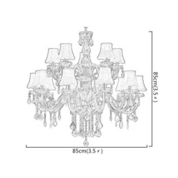 Large Luxury Crystal Chandelier European Amber Ceiling Light