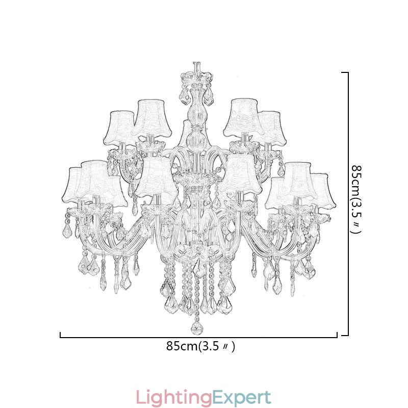 Large Luxury Crystal Chandelier European Amber Ceiling Light