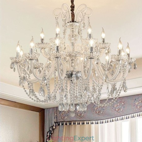 Large European Crystal Chandelier White Pendant Light Large European Crystal Chandelier White Pendant Light