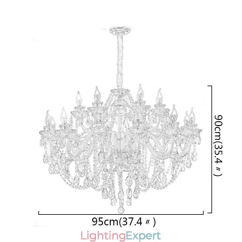 European Crystal Chandelier Luxury Cognac Pendant Light