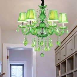 Unique Crystal Chandelier European Style Grass Green Pendant Light