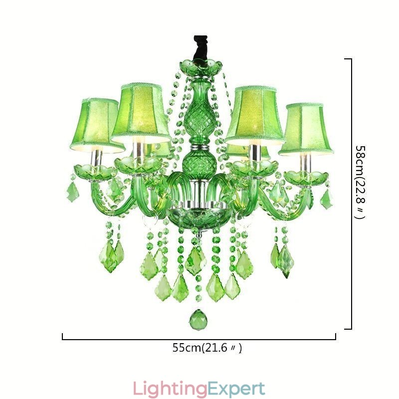 Unique Crystal Chandelier European Style Grass Green Pendant Light