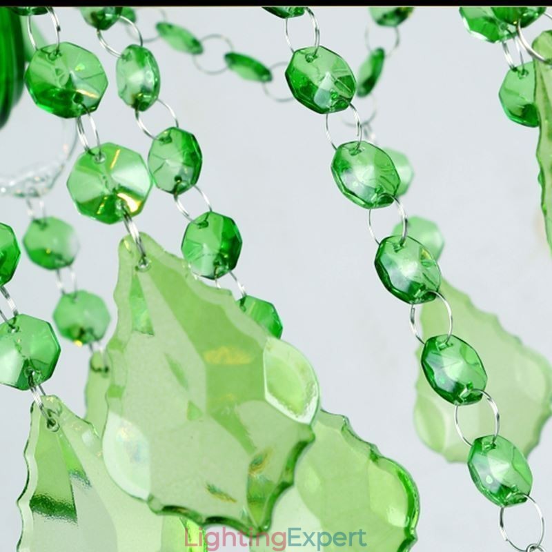 Unique Crystal Chandelier European Style Grass Green Pendant Light