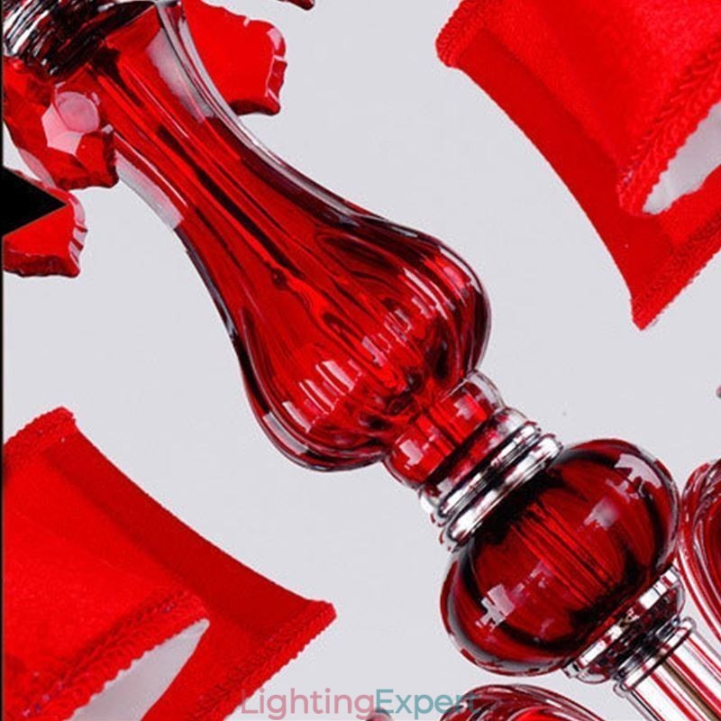 Crystal Chandelier European Red Colour Pendant Light