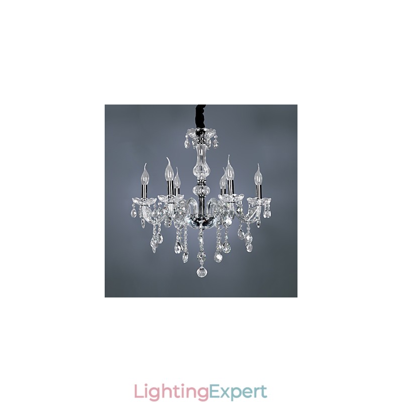 Elegant Crytal Chandelier with 6 Lights
