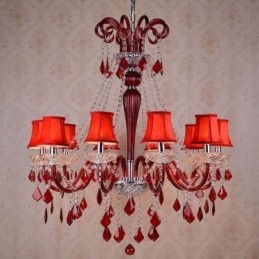 Retro Crystal Chandelier European Black Pendant Light