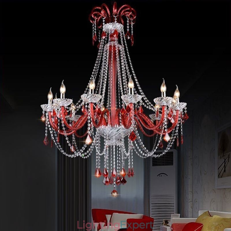 European Crystal Chandelier Elegant Pendant Light