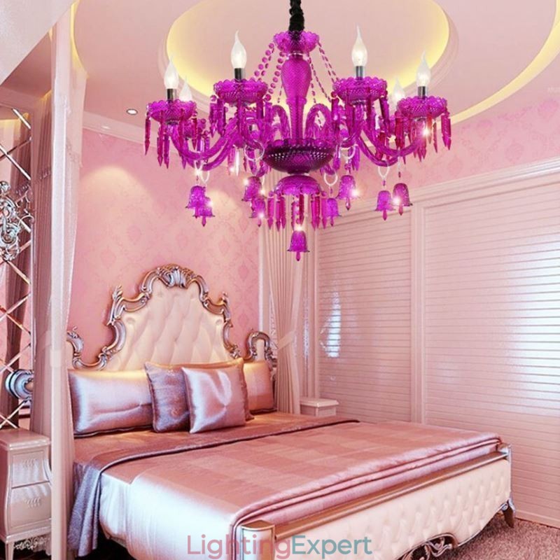 European Crystal Chandelier Ring Bells Glass Pendant Light