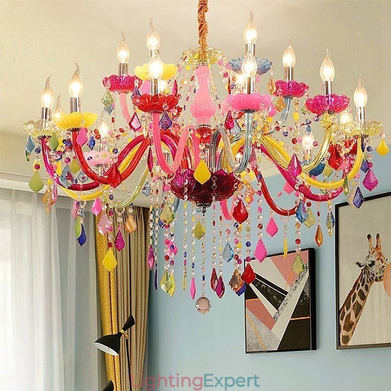 Colourful European Style Chandelier Luxury Pendant Light
