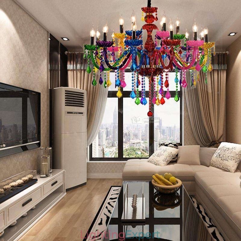Colourful European Style Chandelier Luxury Pendant Light