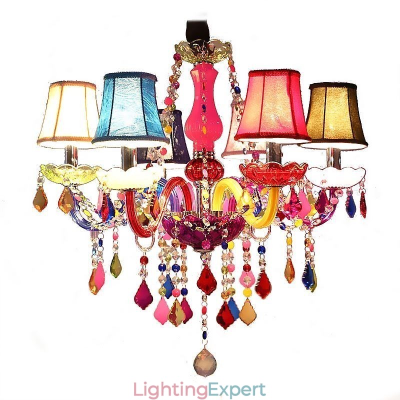 Large Colourful Crystal Chandelier European Pendant Light