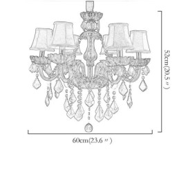 European Elegant Crystal Chandelier Red Colour Pendant Light