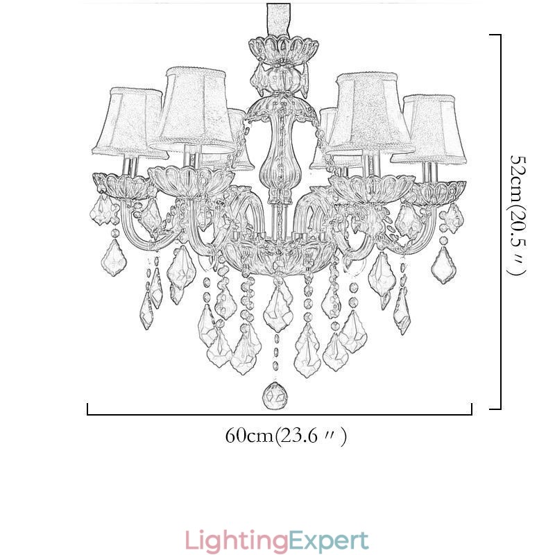 European Elegant Crystal Chandelier Red Colour Pendant Light