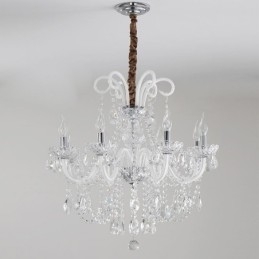 Elegant Crystal Chandelier European White Colour Pendant Light