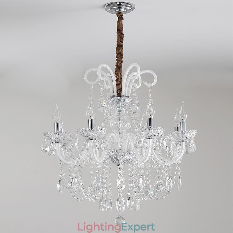 Elegant Crystal Chandelier European White Colour Pendant Light