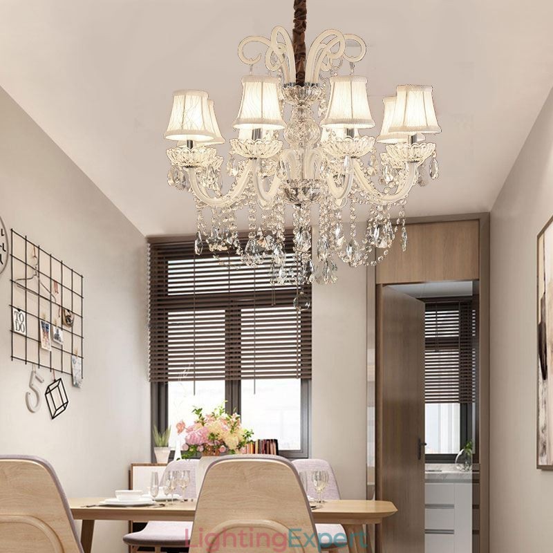 Elegant Crystal Chandelier European White Colour Pendant Light