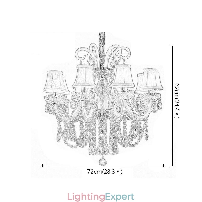 Elegant Crystal Chandelier European White Colour Pendant Light
