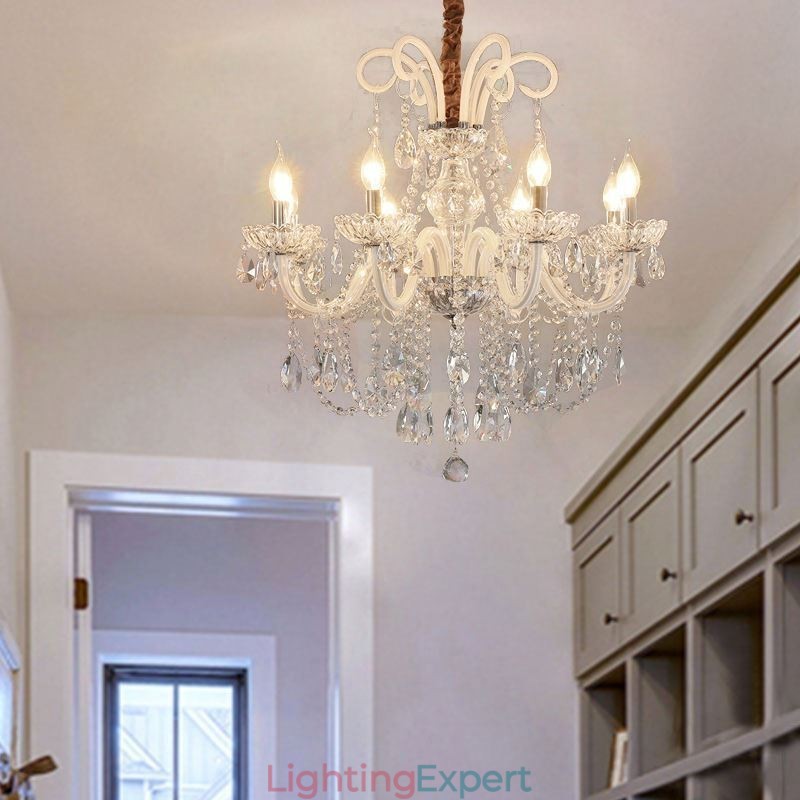 Elegant Crystal Chandelier European White Colour Pendant Light