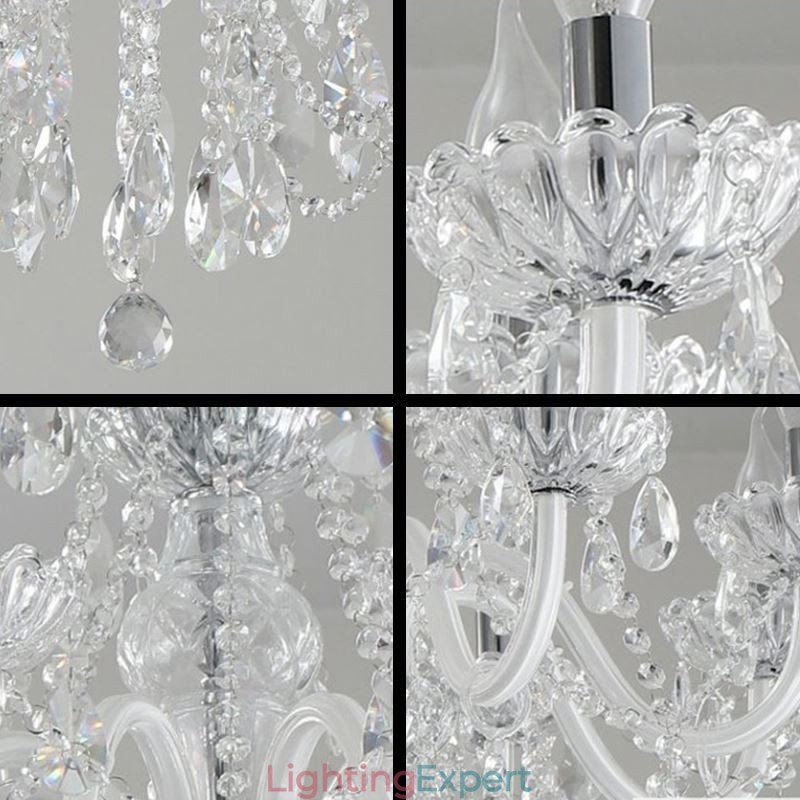 Elegant Crystal Chandelier European White Colour Pendant Light