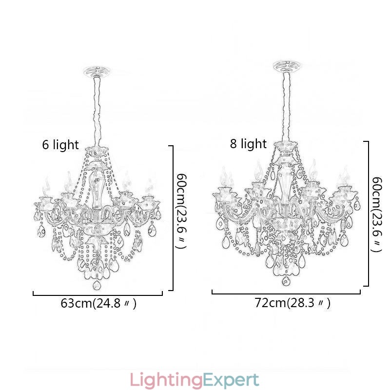 Luxury Crystal Chandelier European Black 10 Lights
