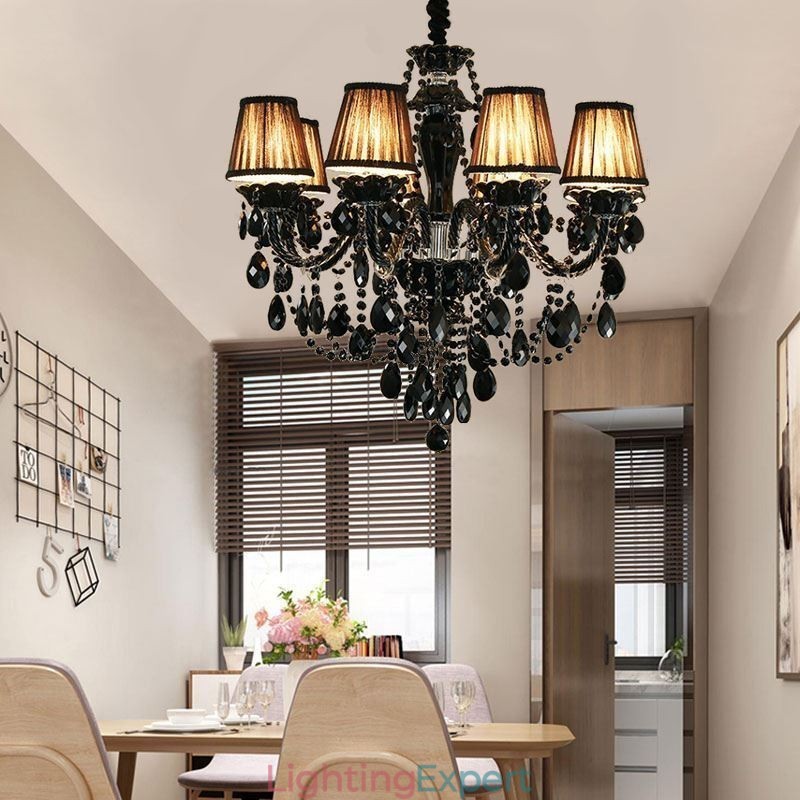 Luxury Crystal Chandelier European Black 10 Lights