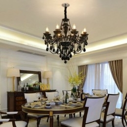 Luxury Crystal Chandelier European Black 10 Lights