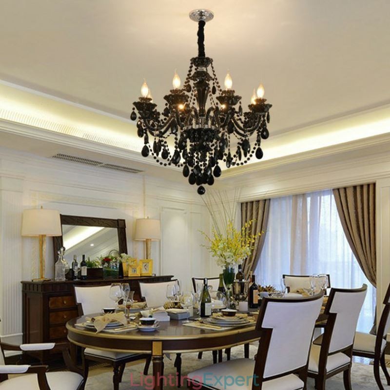 Luxury Crystal Chandelier European Black 10 Lights